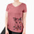 Christmas Lights Coral the Mixed Breed - Women's V-neck Shirt