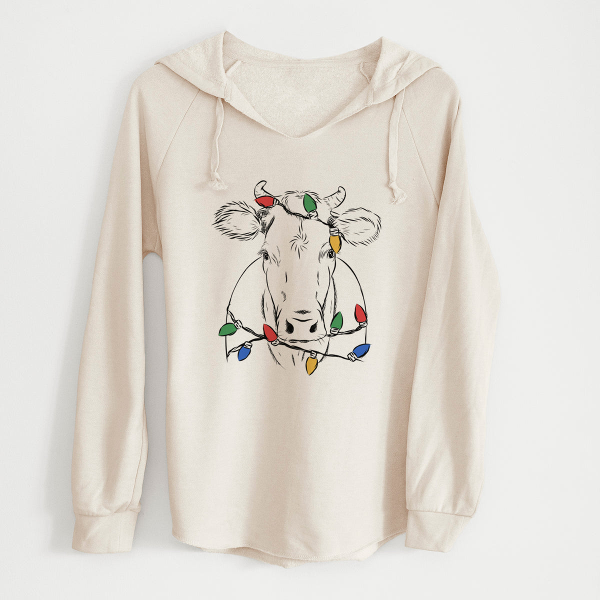 Christmas Lights Cruz the Cow - Cali Wave Hooded Sweatshirt
