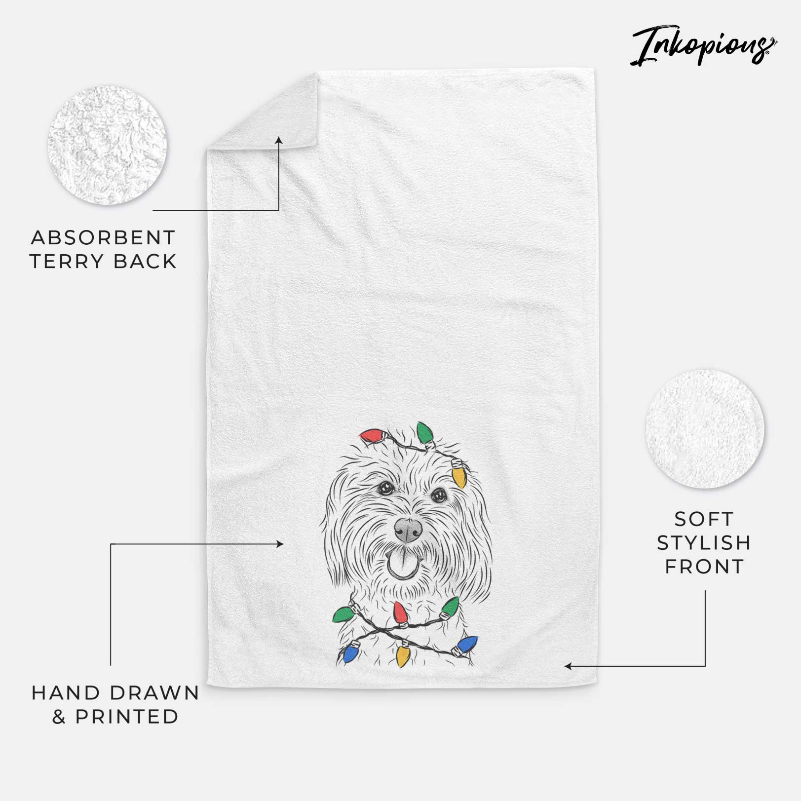 Cuddles the Coton de Tulear Decorative Hand Towel