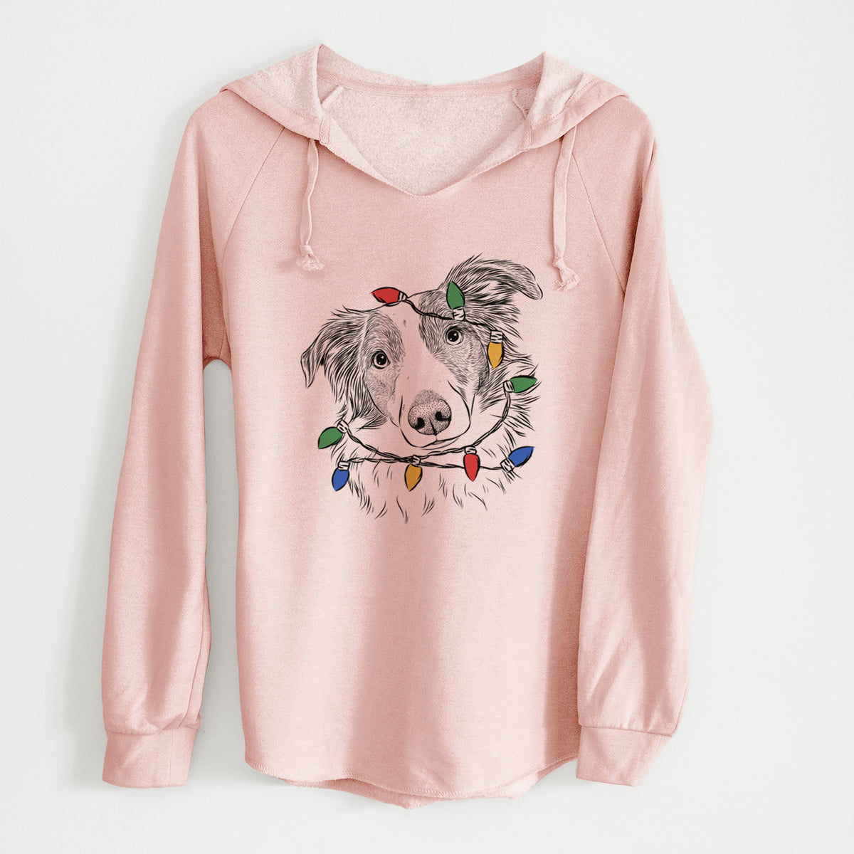 Christmas Lights Cyclone the Australian Shepherd - Cali Wave Hooded Sweatshirt