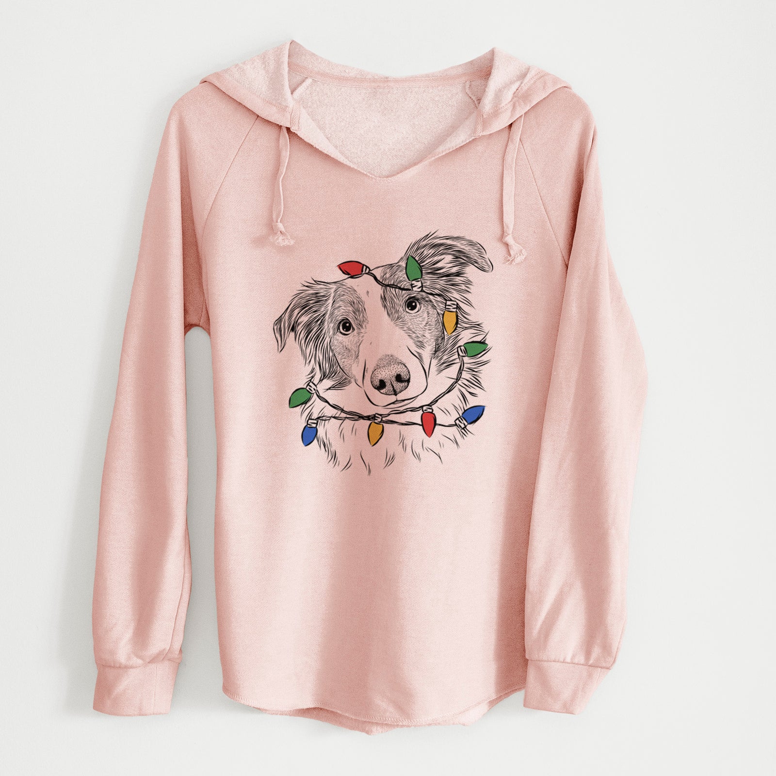 Christmas Lights Cyclone the Australian Shepherd - Cali Wave Hooded Sweatshirt