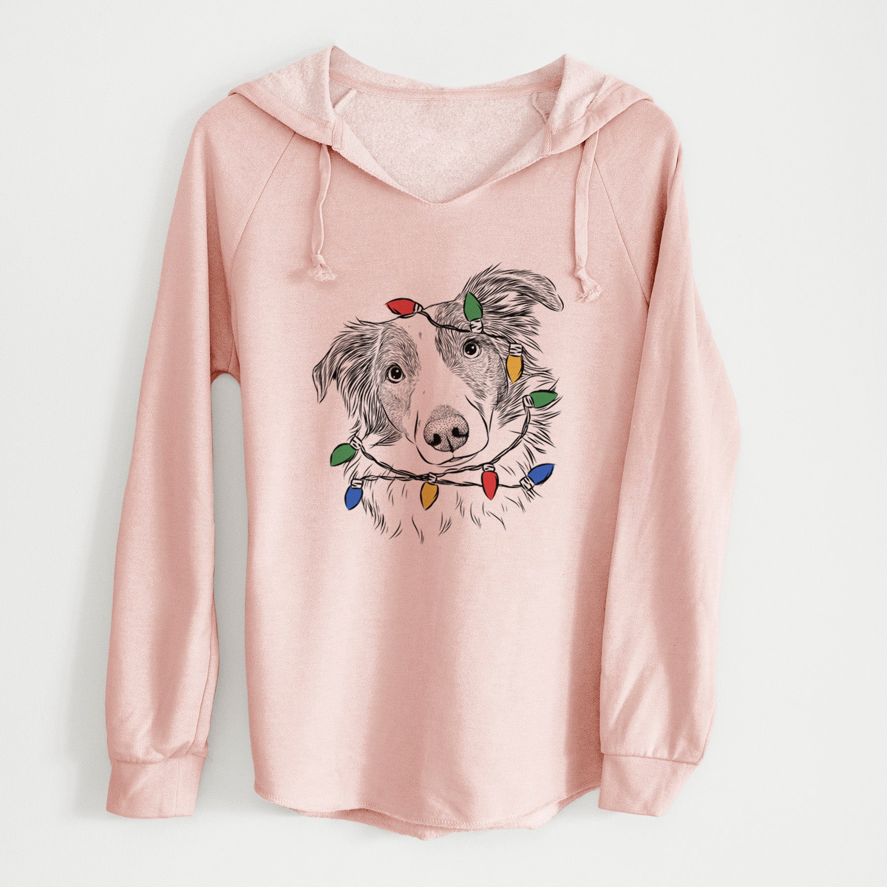 Christmas Lights Cyclone the Australian Shepherd - Cali Wave Hooded Sweatshirt