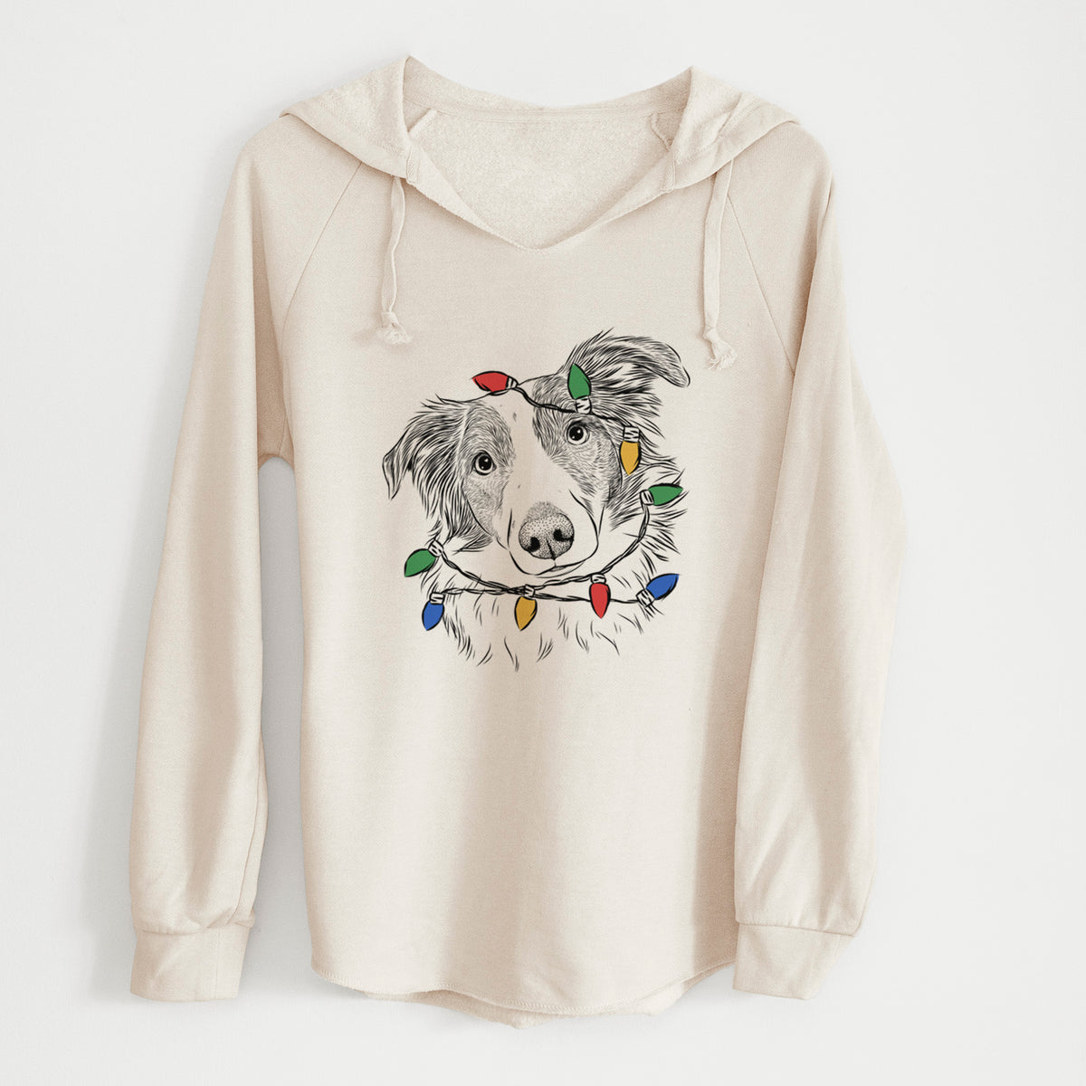 Christmas Lights Cyclone the Australian Shepherd - Cali Wave Hooded Sweatshirt