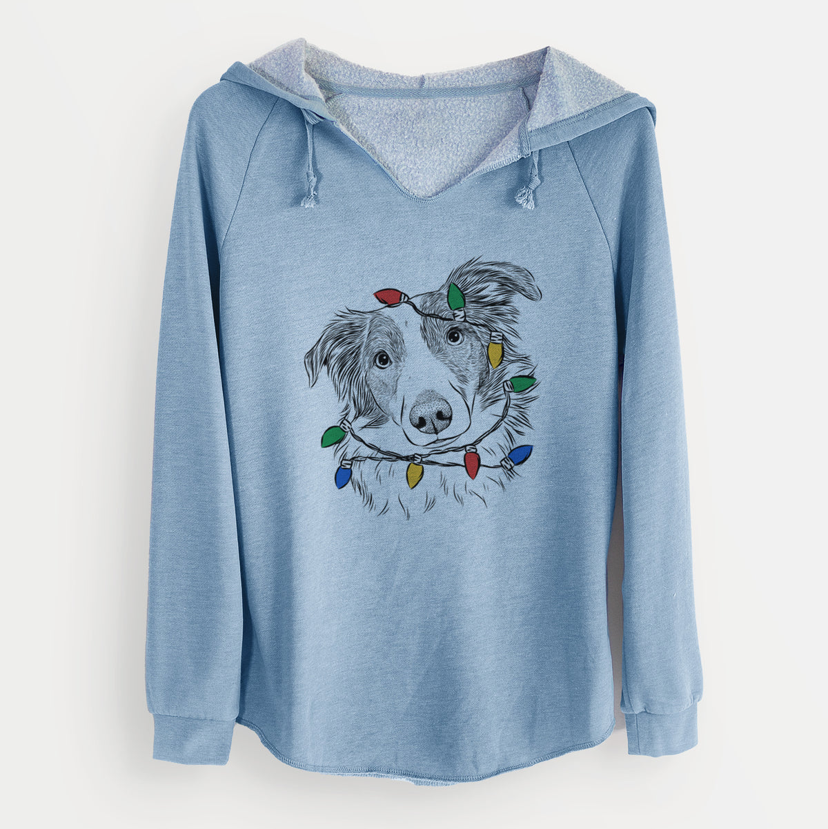 Christmas Lights Cyclone the Australian Shepherd - Cali Wave Hooded Sweatshirt