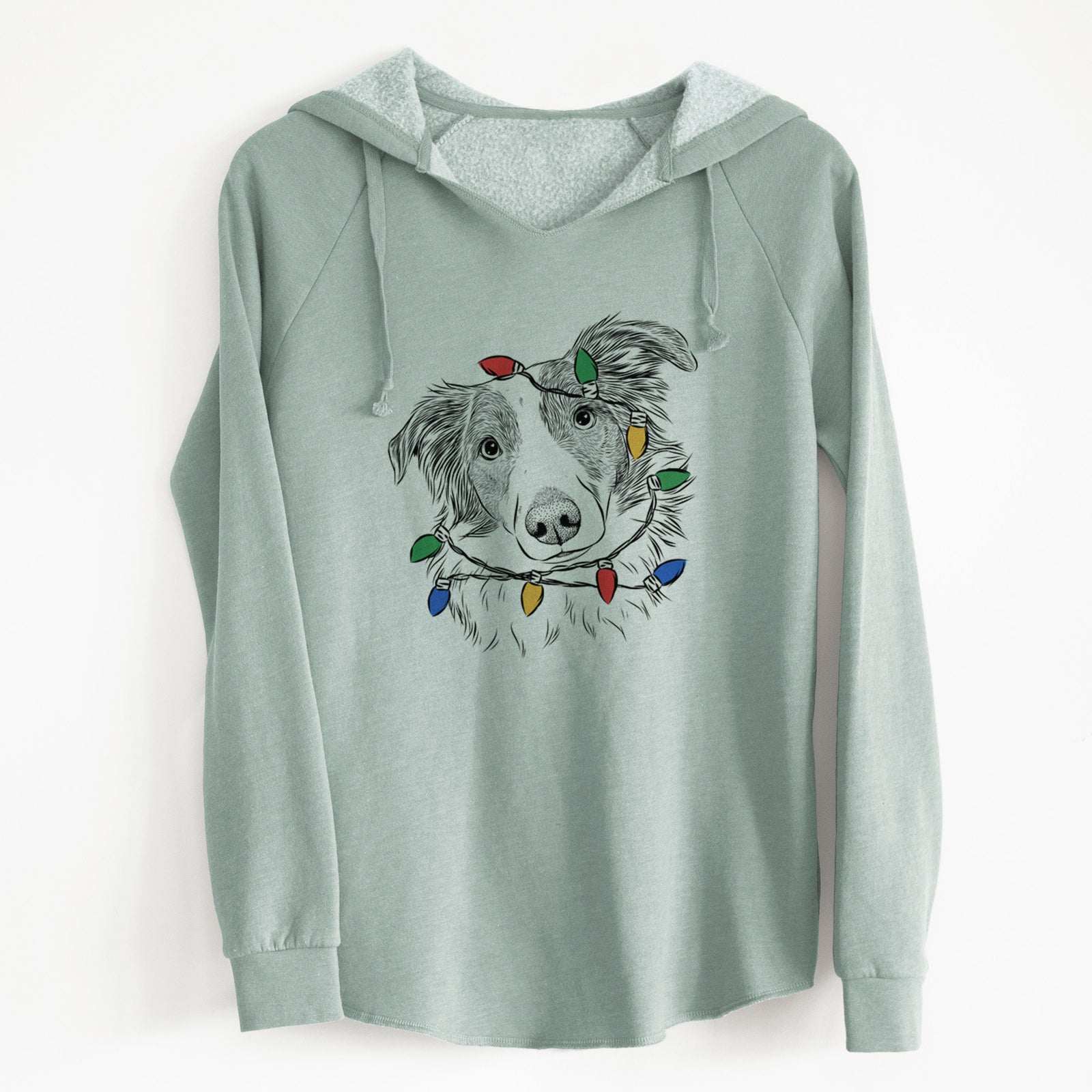 Christmas Lights Cyclone the Australian Shepherd - Cali Wave Hooded Sweatshirt