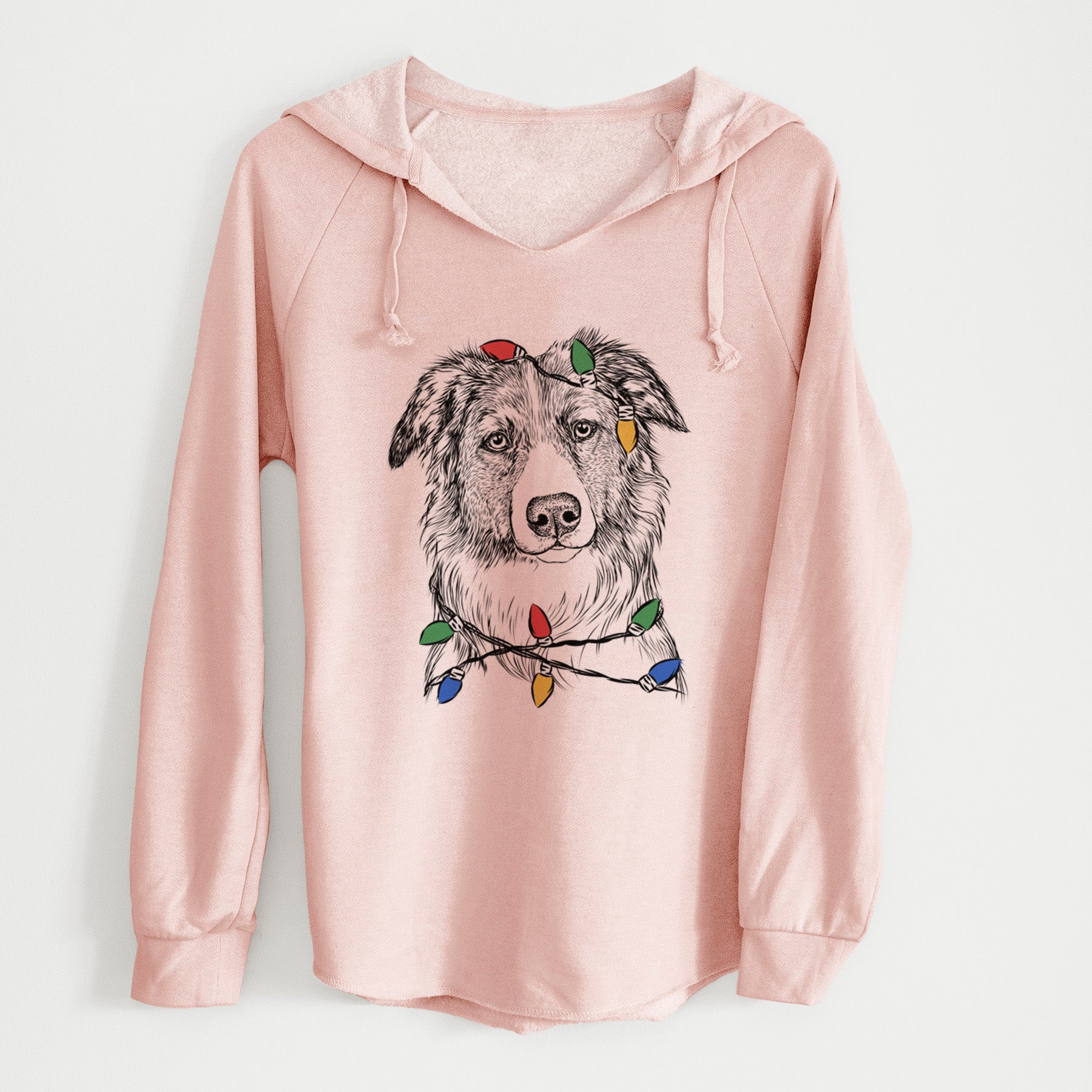 Christmas Lights Cynder the English Shepherd - Cali Wave Hooded Sweatshirt