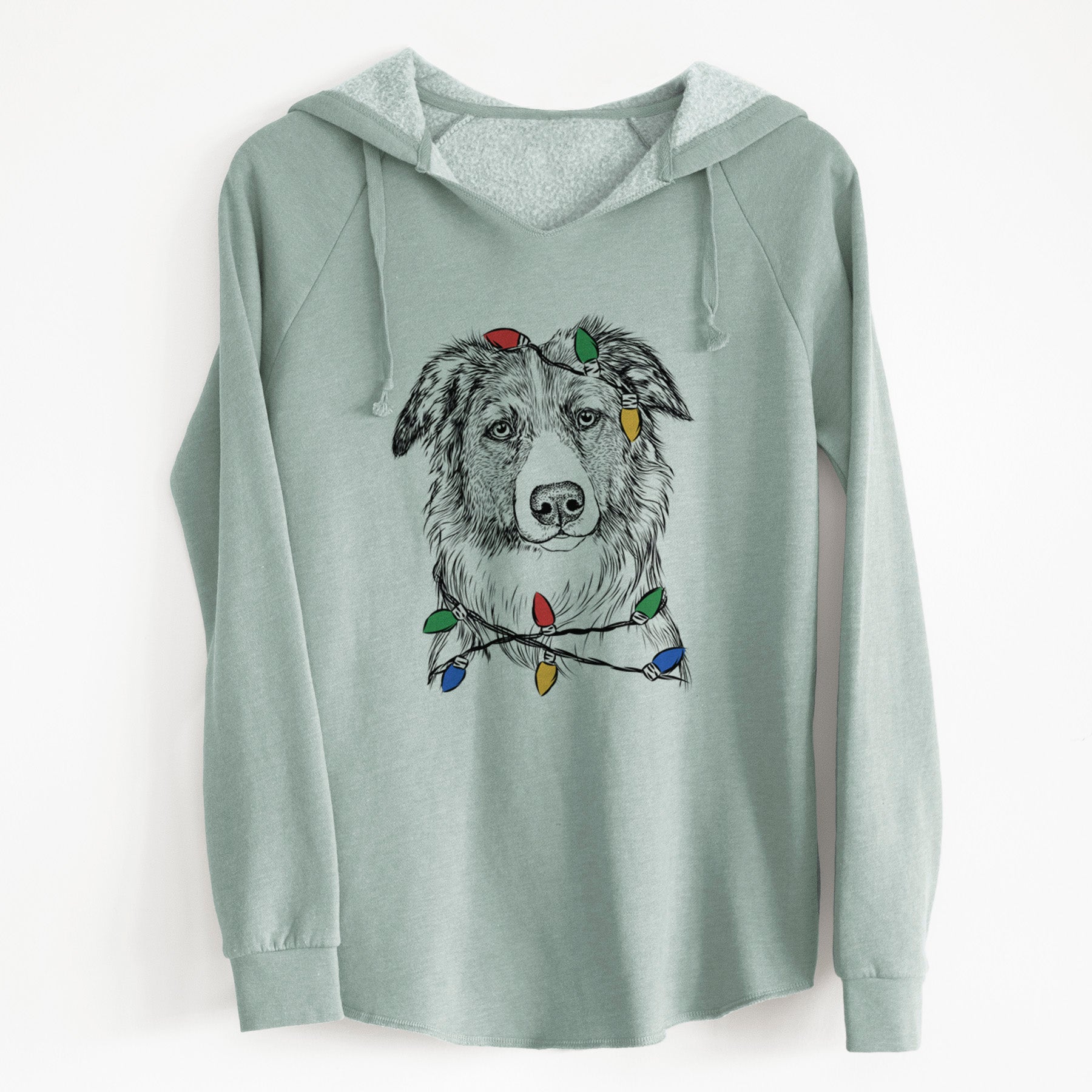 Christmas Lights Cynder the English Shepherd - Cali Wave Hooded Sweatshirt