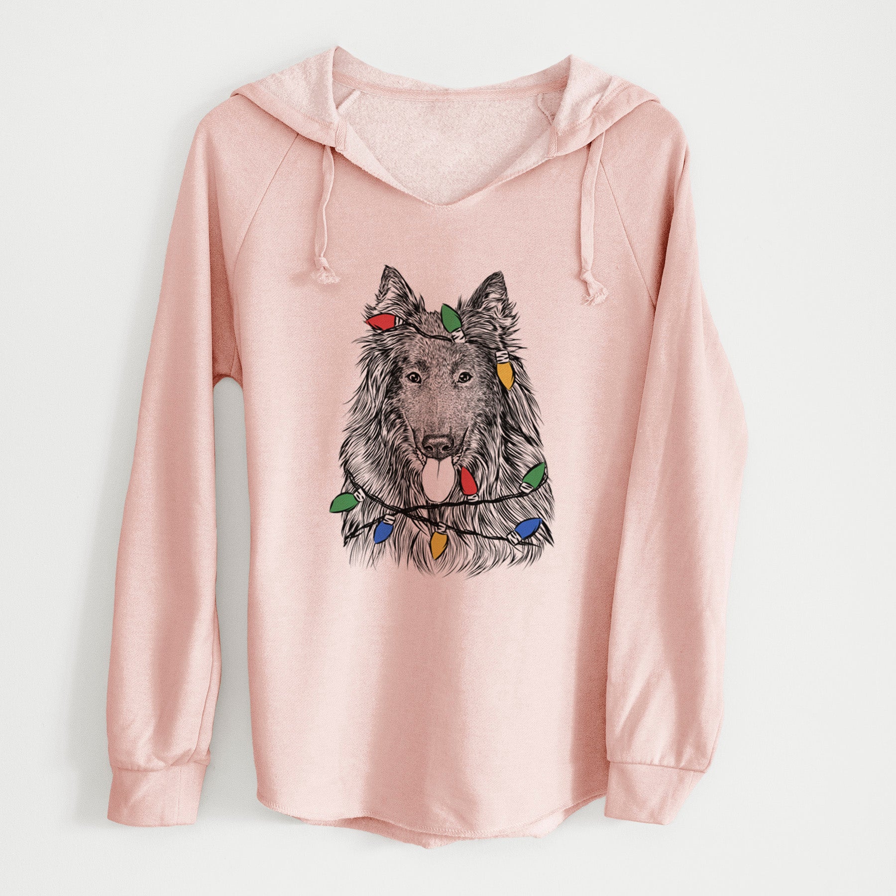 Christmas Lights Daan the Belgian Shepherd - Cali Wave Hooded Sweatshirt