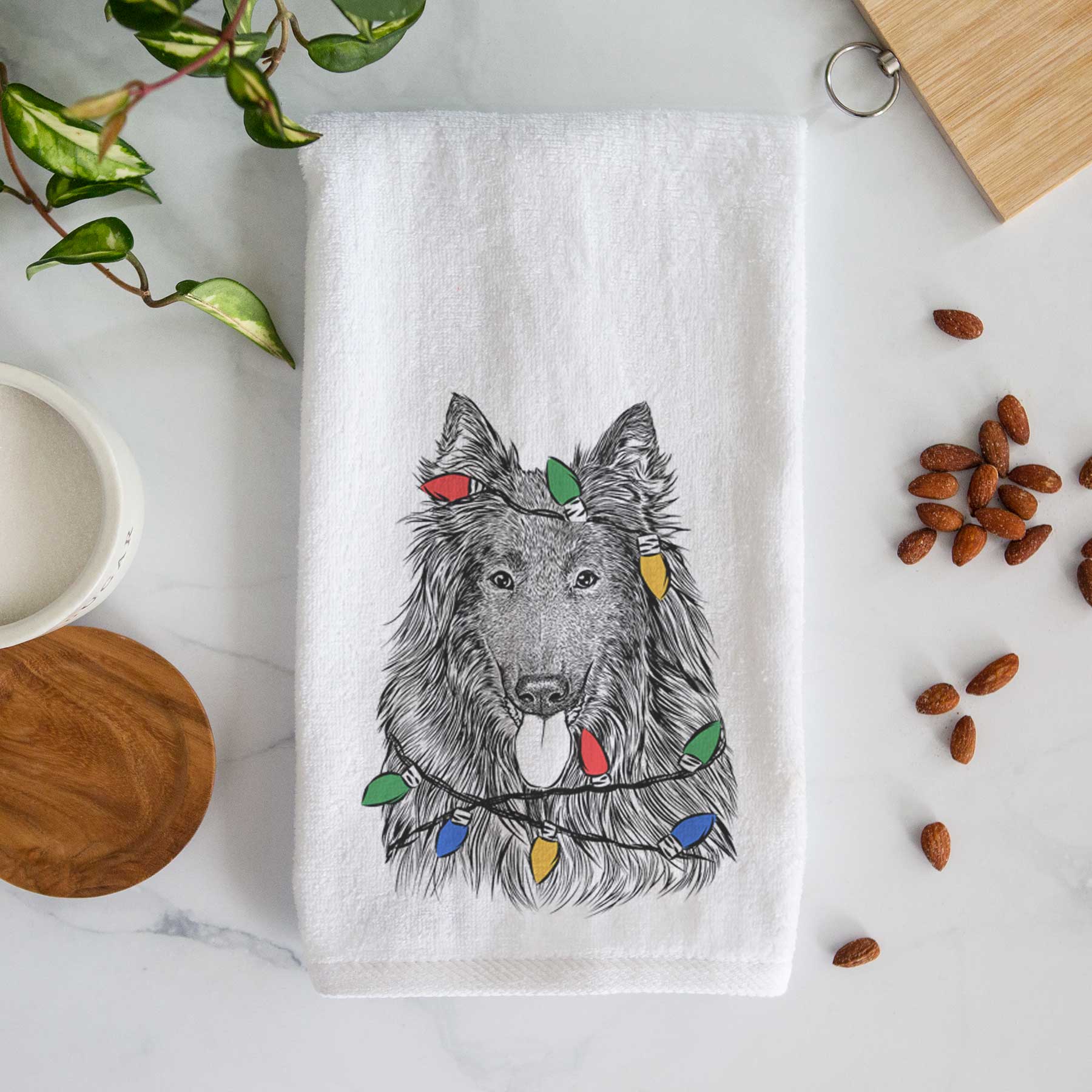 Daan the Belgian Shepherd Decorative Hand Towel