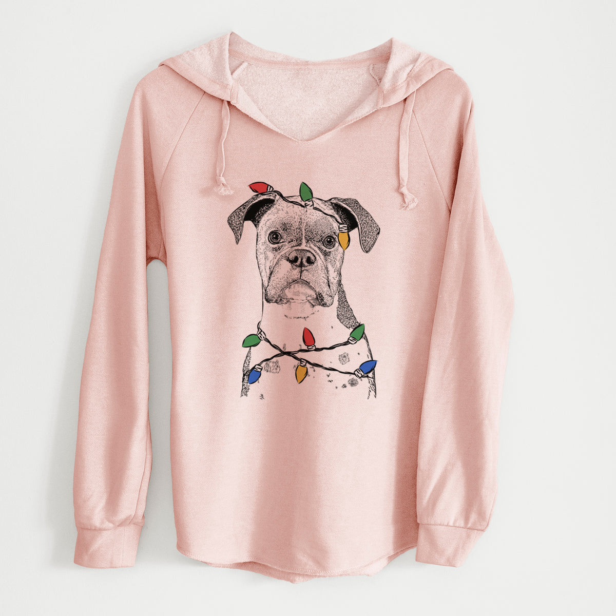 Christmas Lights Daisy the Boxer - Cali Wave Hooded Sweatshirt