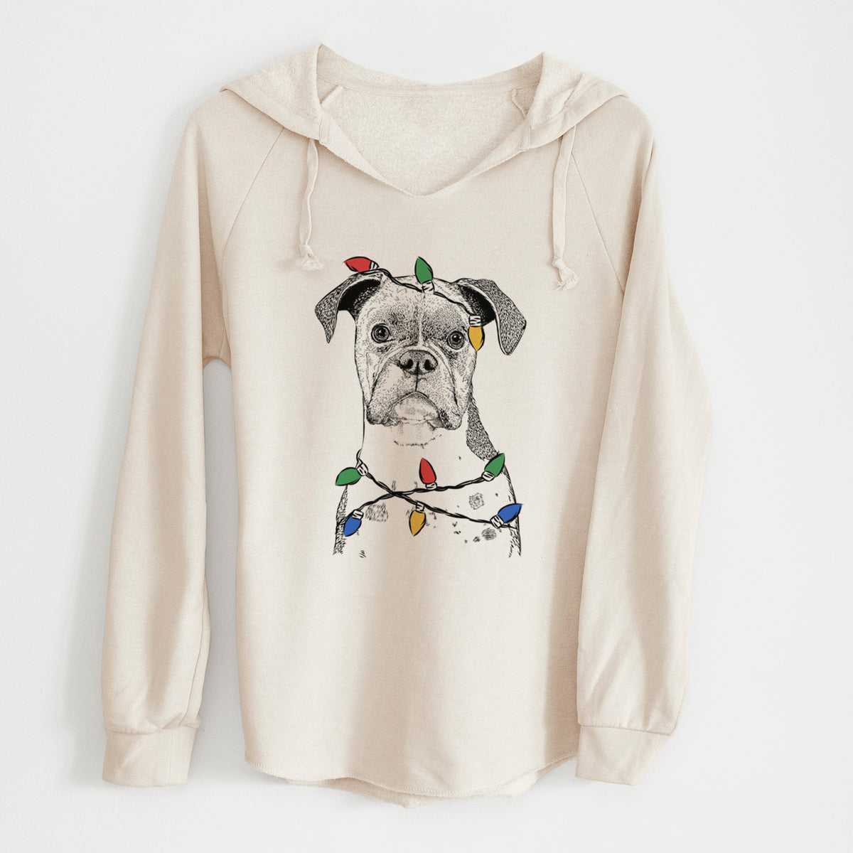 Christmas Lights Daisy the Boxer - Cali Wave Hooded Sweatshirt
