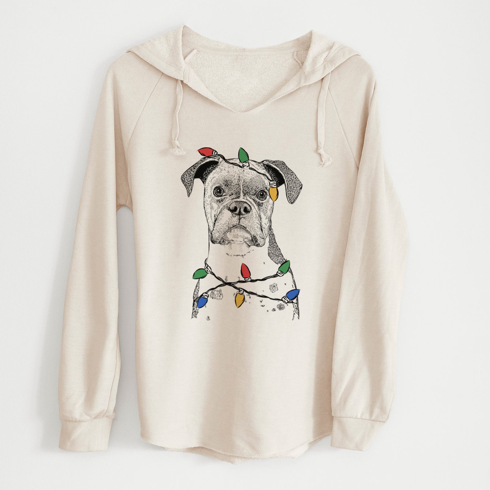 Christmas Lights Daisy the Boxer - Cali Wave Hooded Sweatshirt