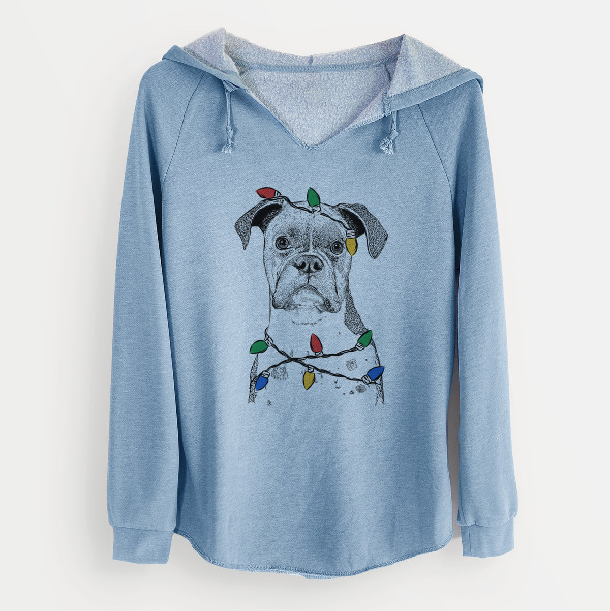 Christmas Lights Daisy the Boxer - Cali Wave Hooded Sweatshirt