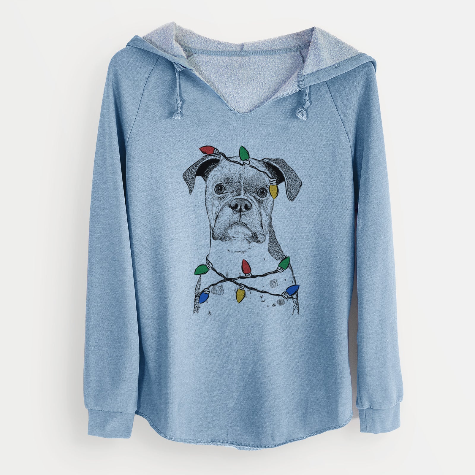 Christmas Lights Daisy the Boxer - Cali Wave Hooded Sweatshirt