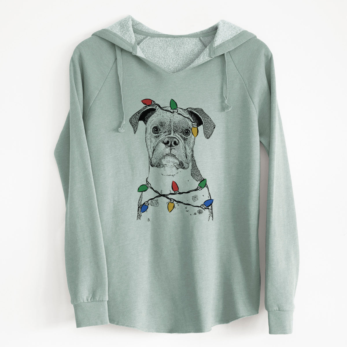 Christmas Lights Daisy the Boxer - Cali Wave Hooded Sweatshirt