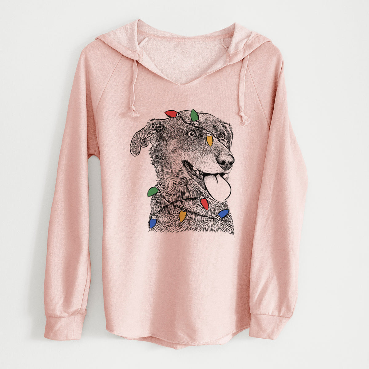 Christmas Lights Daisy the Australian Shepherd Mix - Cali Wave Hooded Sweatshirt