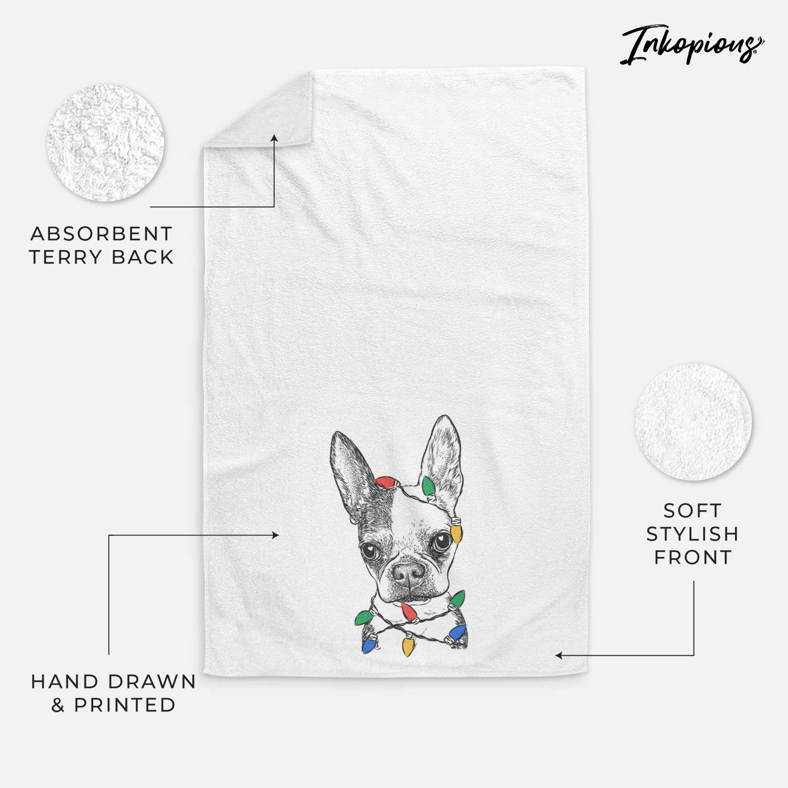 Daisy the Boston Terrier Decorative Hand Towel