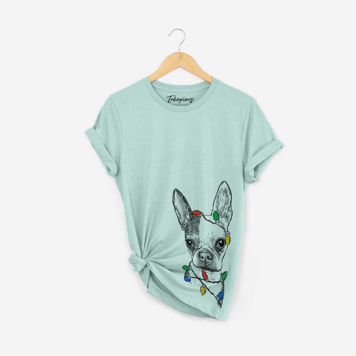 Christmas Lights Daisy the Boston Terrier - Unisex Crewneck