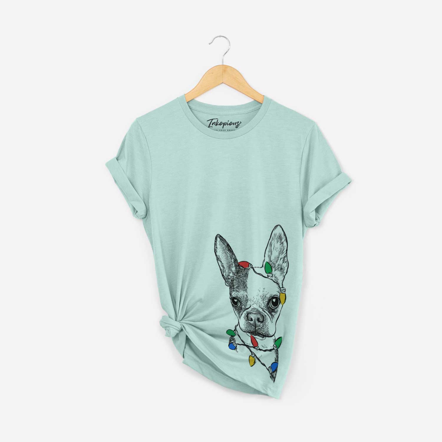 Christmas Lights Daisy the Boston Terrier - Unisex Crewneck