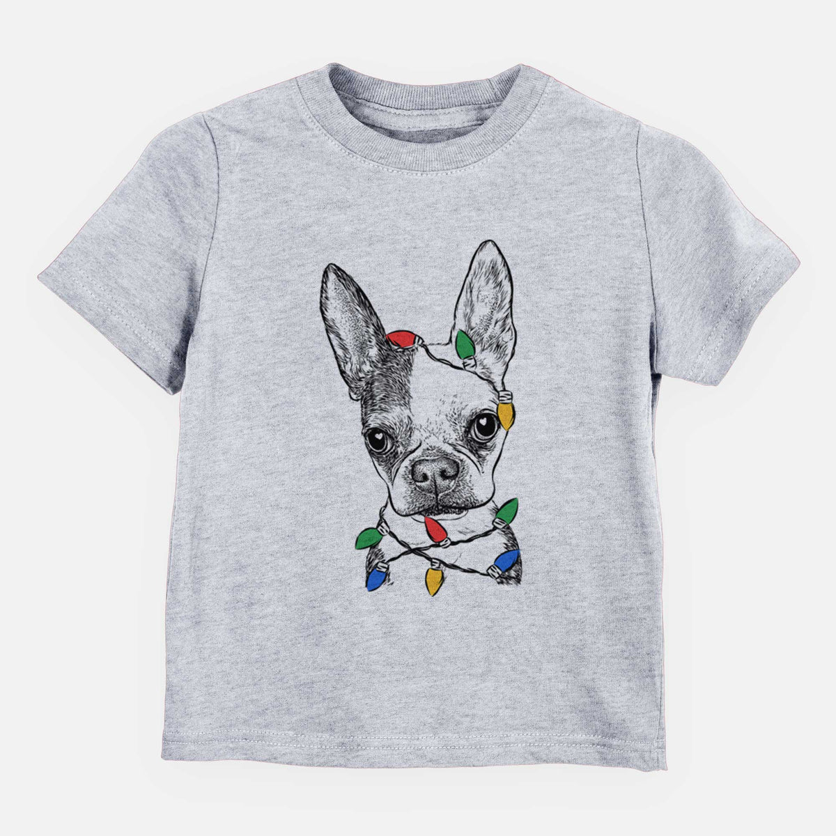 Christmas Lights Daisy the Boston Terrier - Kids/Youth/Toddler Shirt