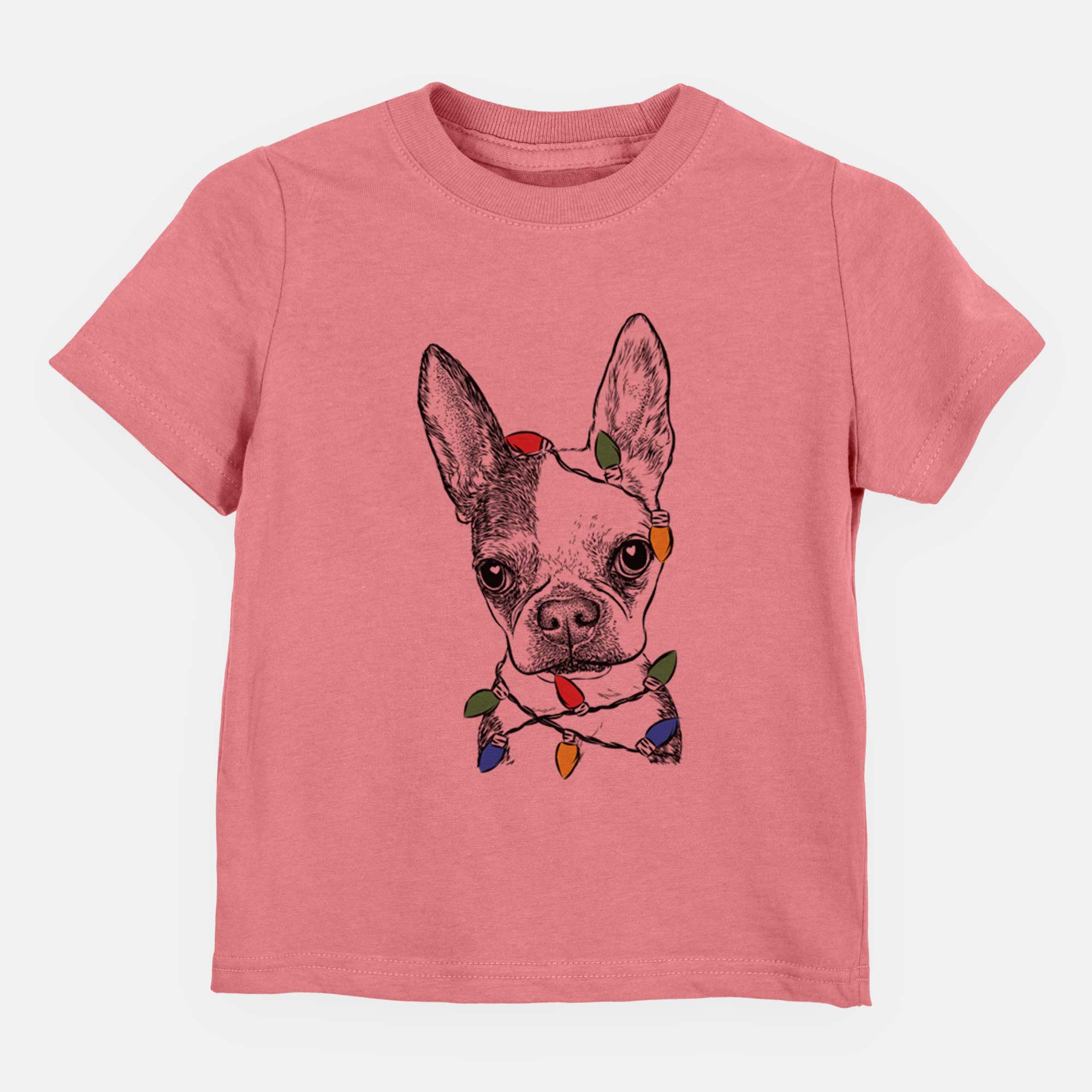 Christmas Lights Daisy the Boston Terrier - Kids/Youth/Toddler Shirt