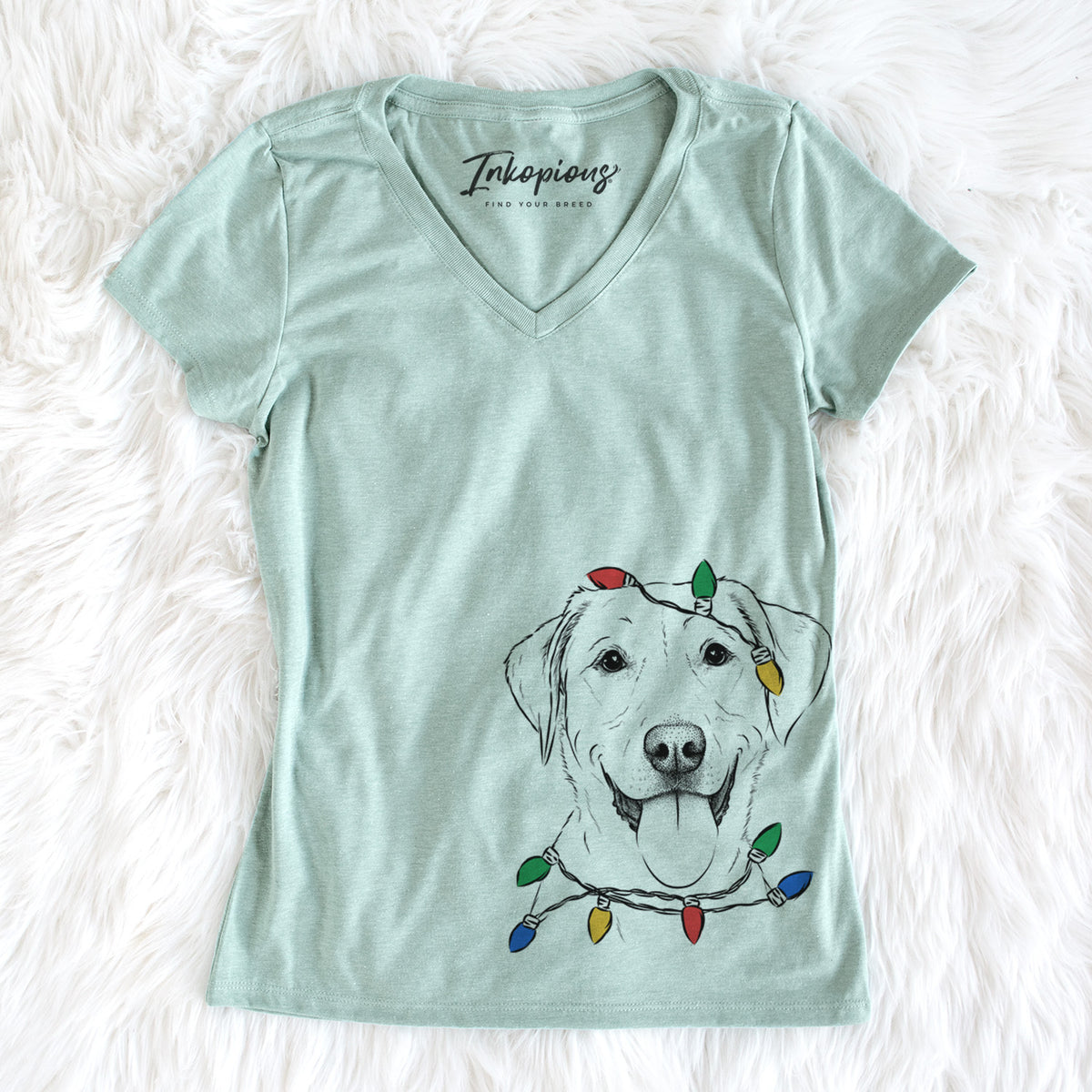 Christmas Lights Daisy the Labrador Retriever - Women&#39;s Perfect V-neck Shirt