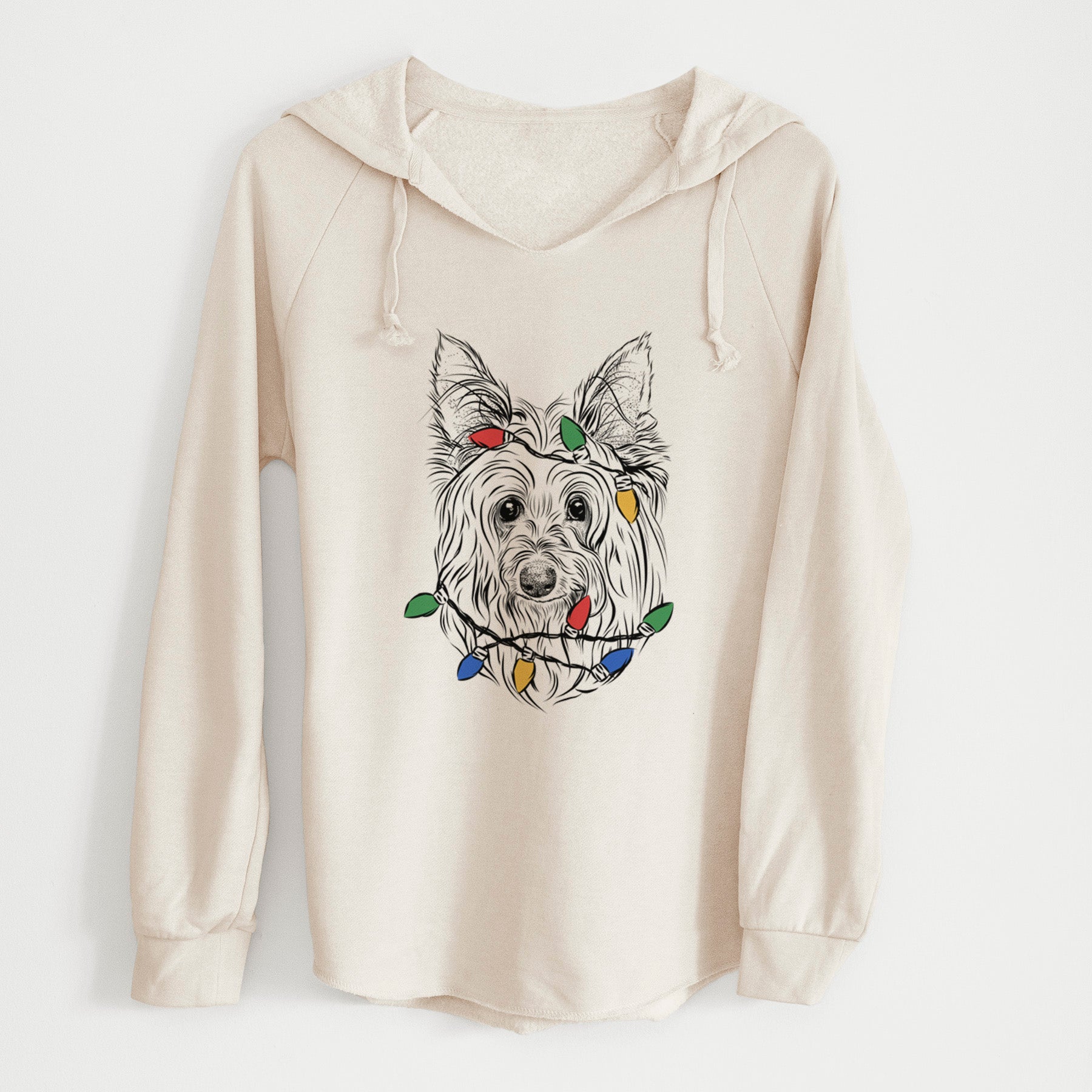 Christmas Lights Daisy May the Silky Terrier - Cali Wave Hooded Sweatshirt