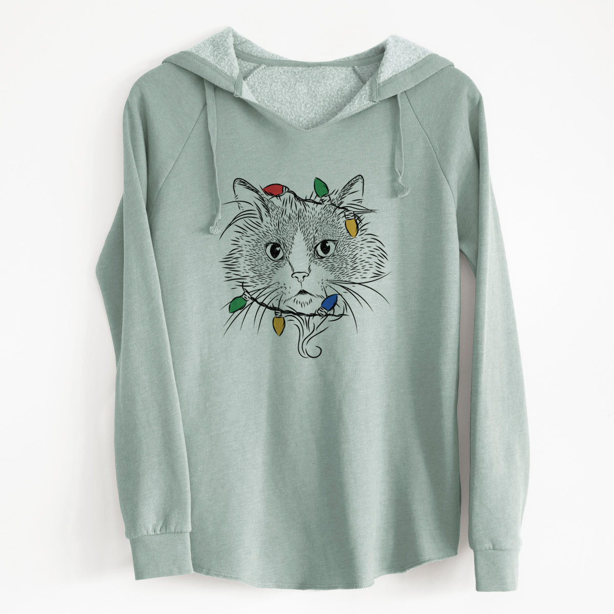 Christmas Lights Daniel the Ragdoll Cat - Cali Wave Hooded Sweatshirt