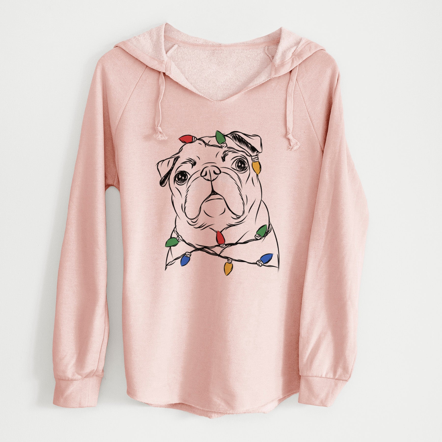 Christmas Lights Darling Chloe the Pug - Cali Wave Hooded Sweatshirt