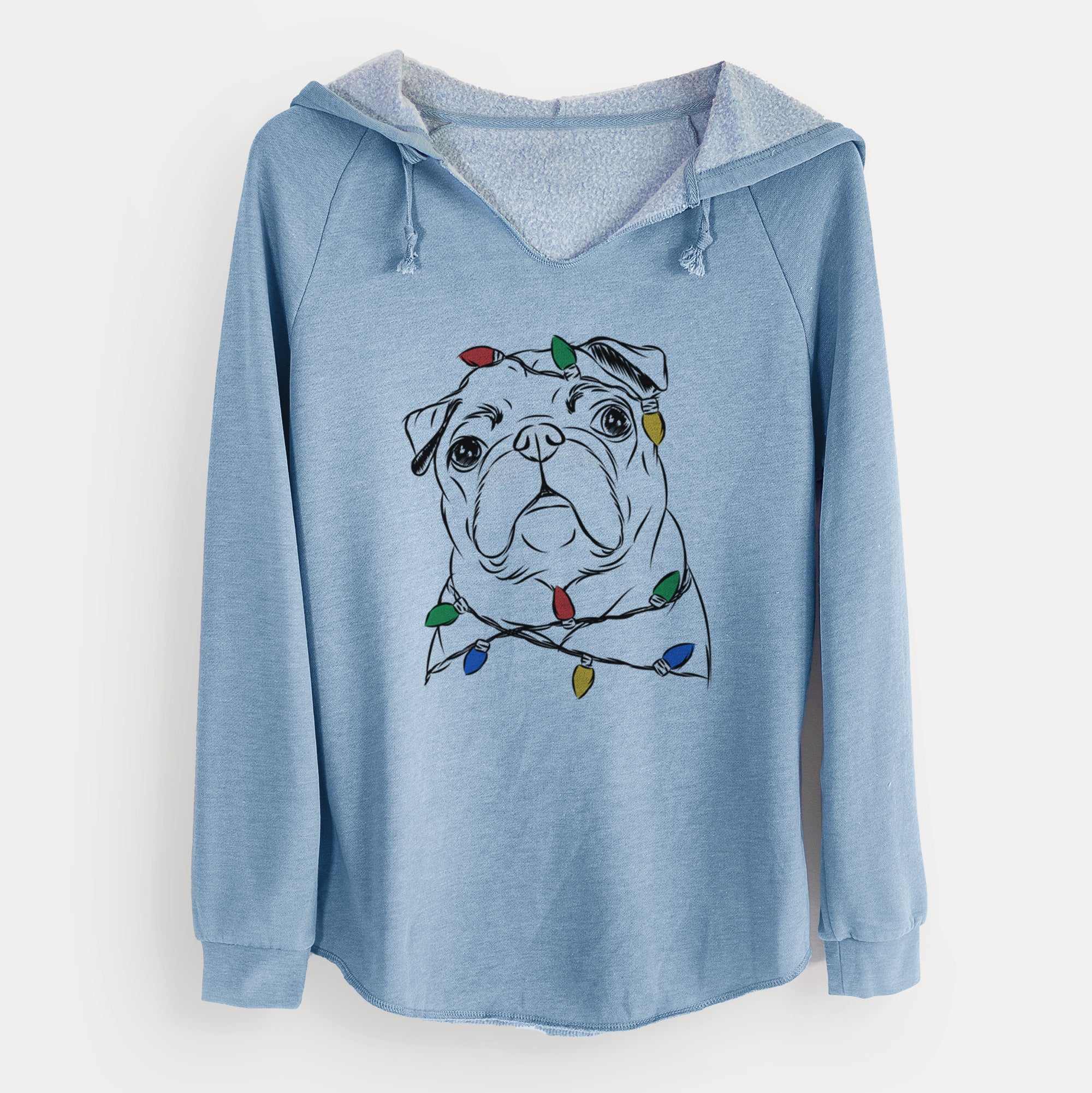 Christmas Lights Darling Chloe the Pug - Cali Wave Hooded Sweatshirt