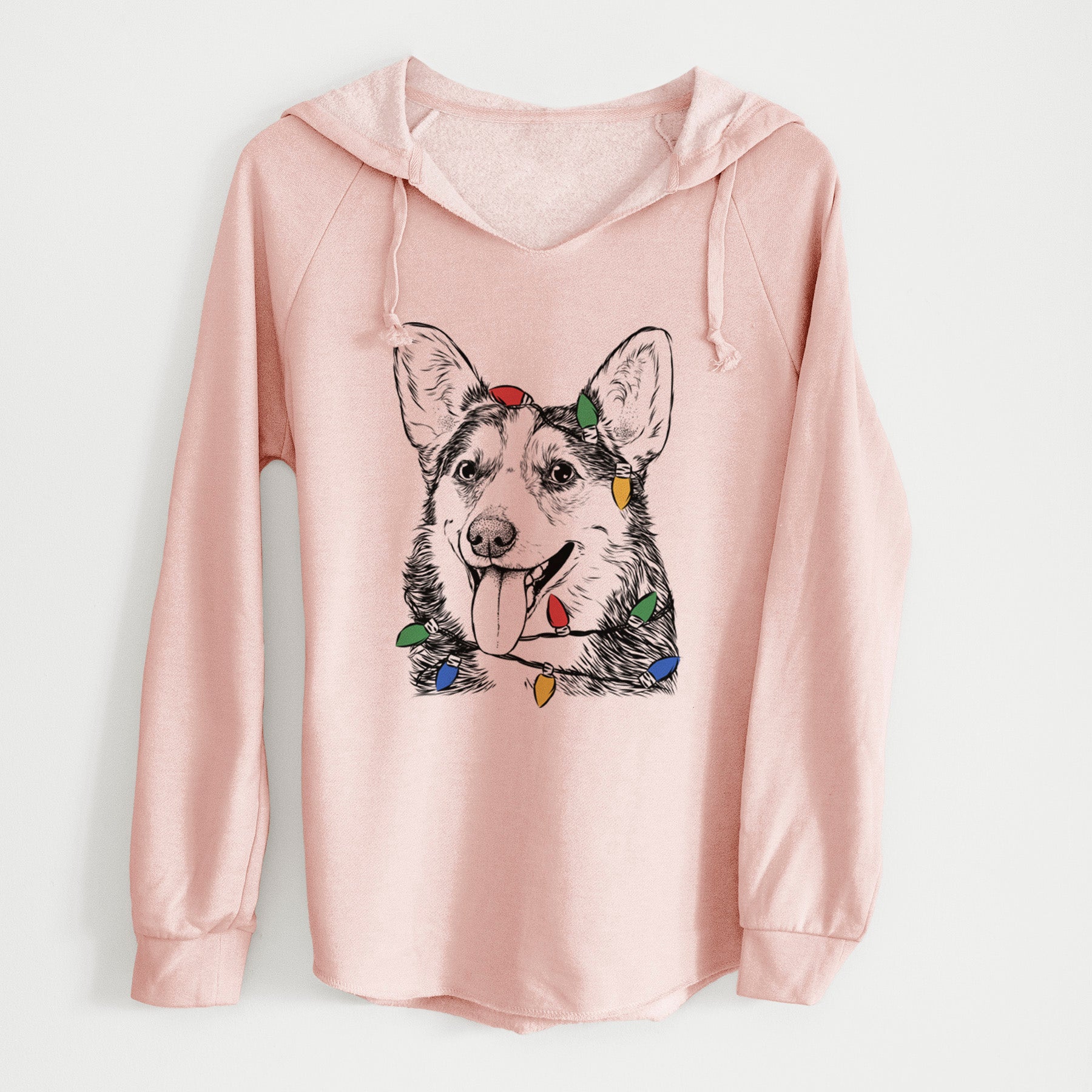 Christmas Lights Darma the Corgi - Cali Wave Hooded Sweatshirt