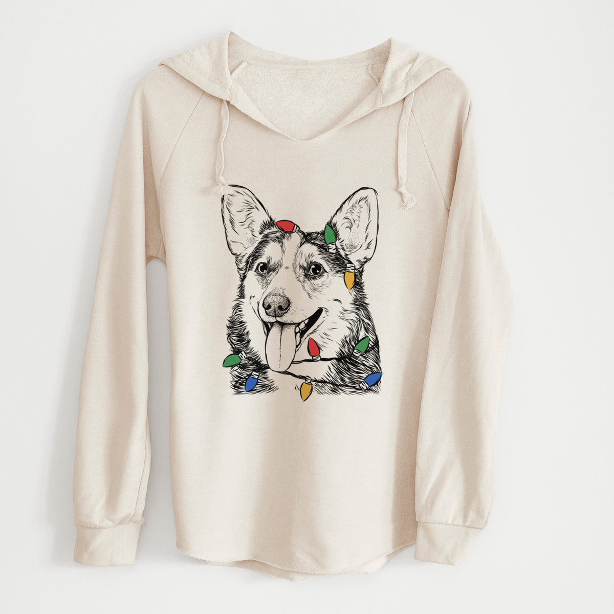 Christmas Lights Darma the Corgi - Cali Wave Hooded Sweatshirt