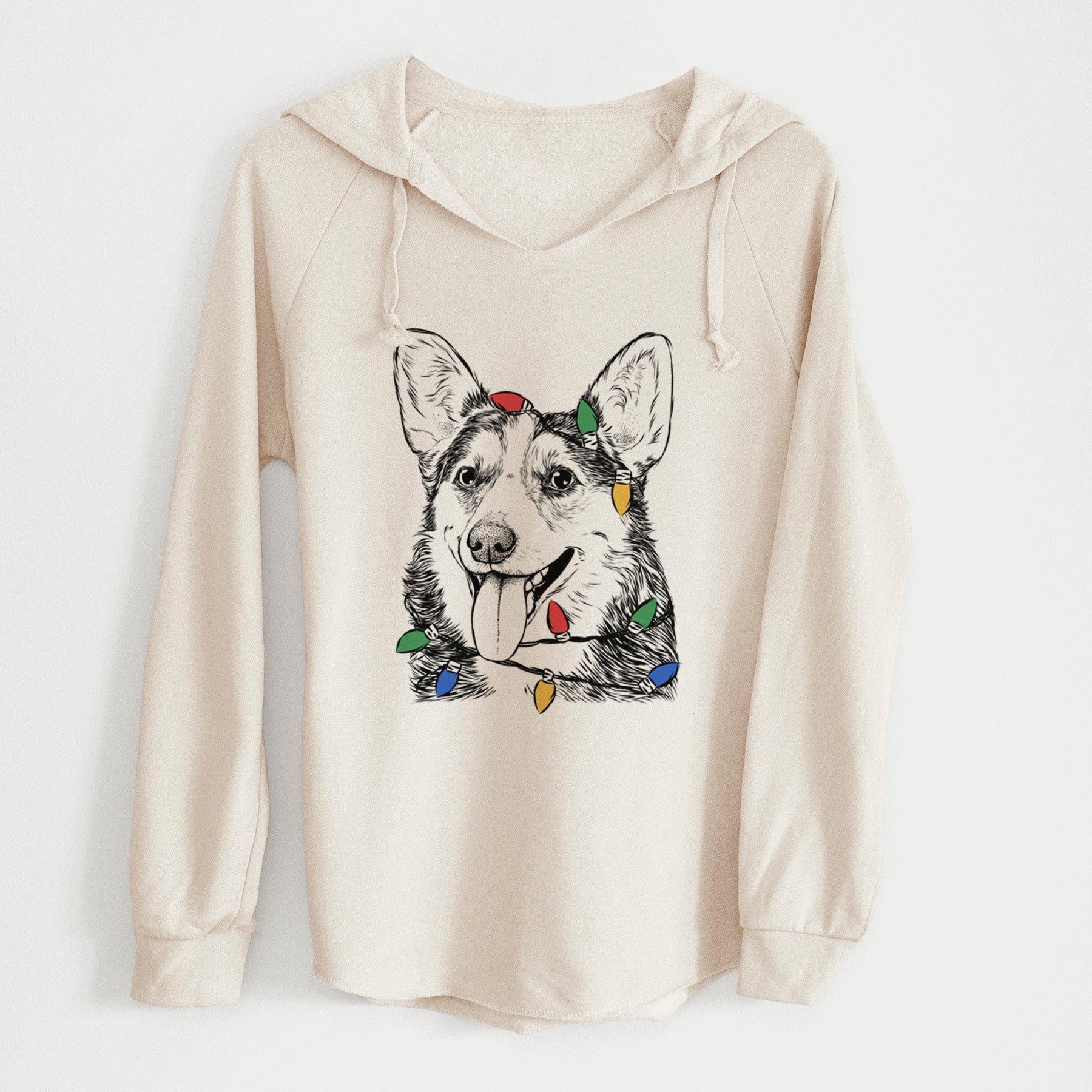 Christmas Lights Darma the Corgi - Cali Wave Hooded Sweatshirt