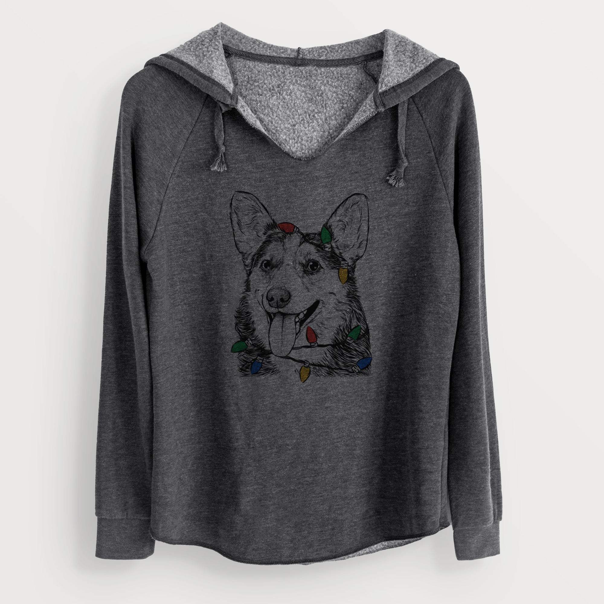 Christmas Lights Darma the Corgi - Cali Wave Hooded Sweatshirt
