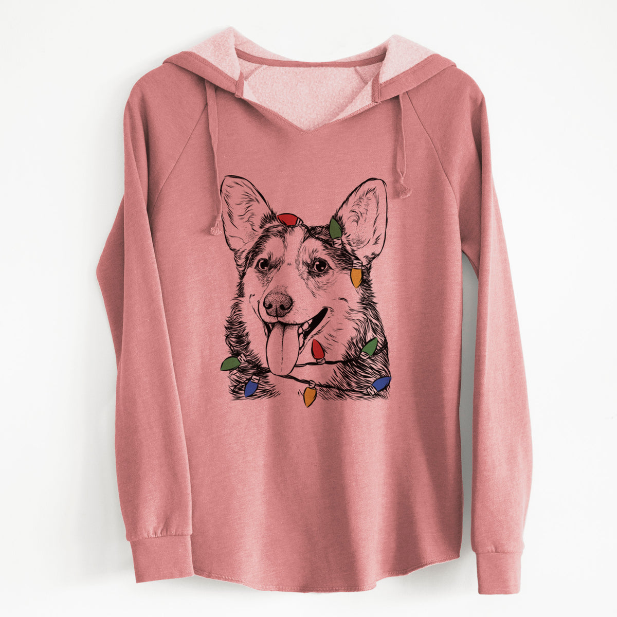 Christmas Lights Darma the Corgi - Cali Wave Hooded Sweatshirt