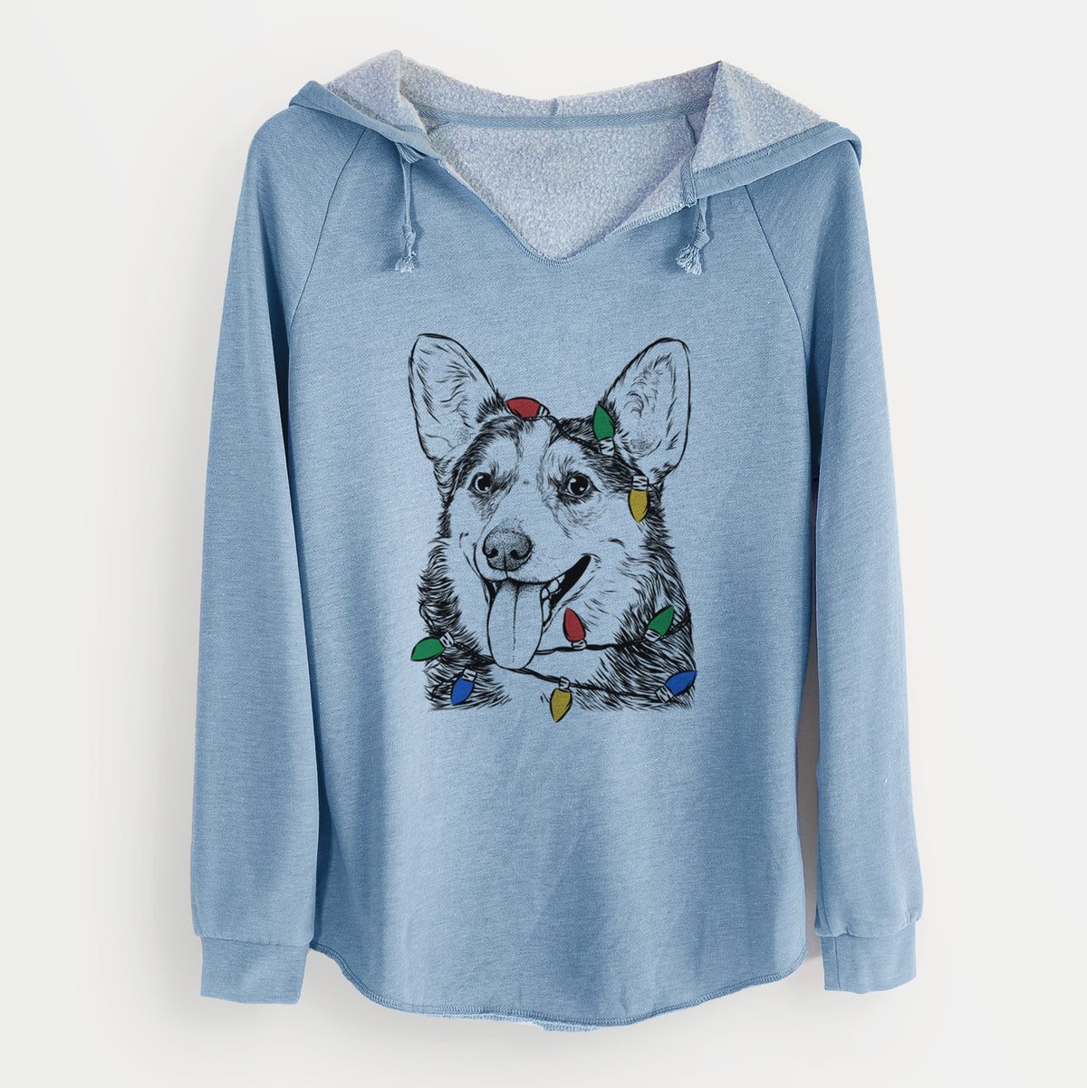 Christmas Lights Darma the Corgi - Cali Wave Hooded Sweatshirt