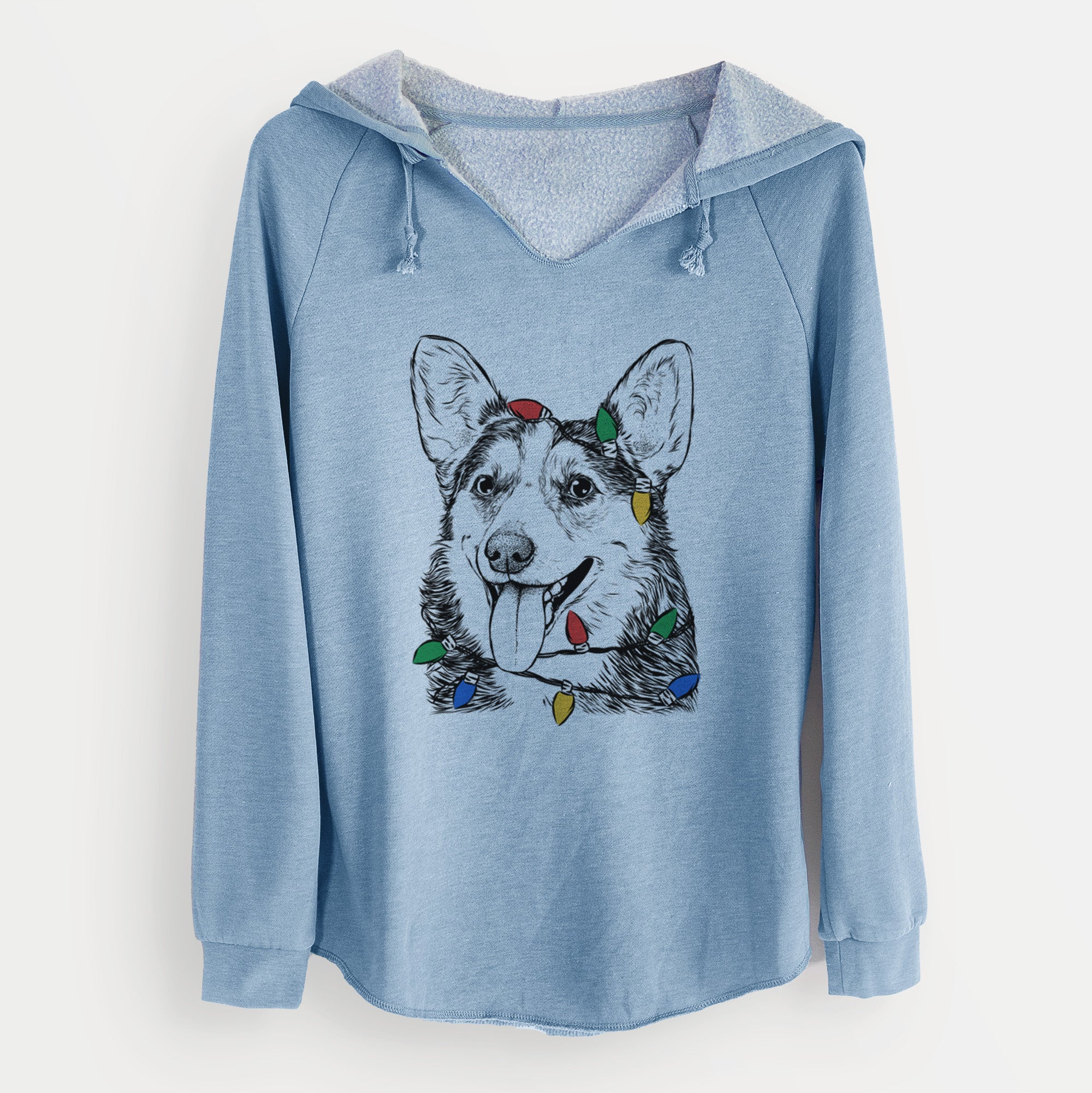 Christmas Lights Darma the Corgi - Cali Wave Hooded Sweatshirt
