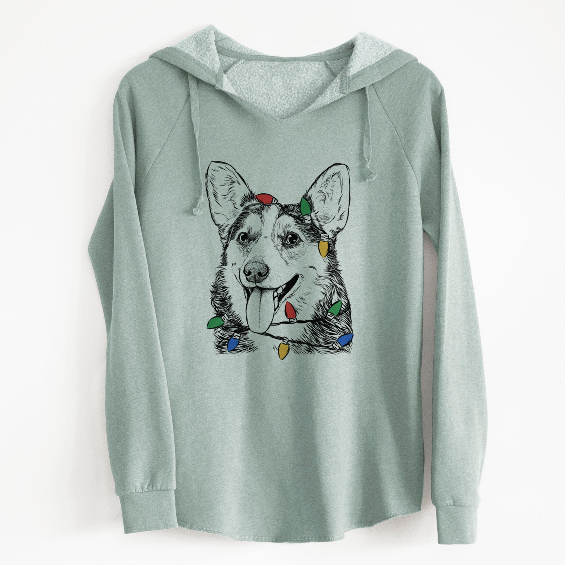 Christmas Lights Darma the Corgi - Cali Wave Hooded Sweatshirt