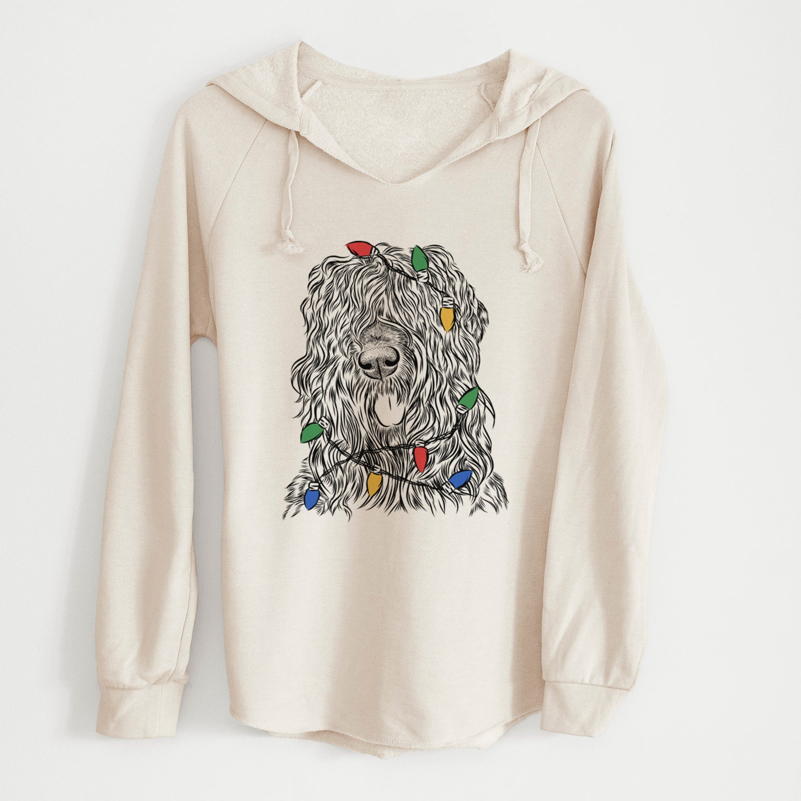 Christmas Lights Darryl the Black Russian Terrier - Cali Wave Hooded Sweatshirt