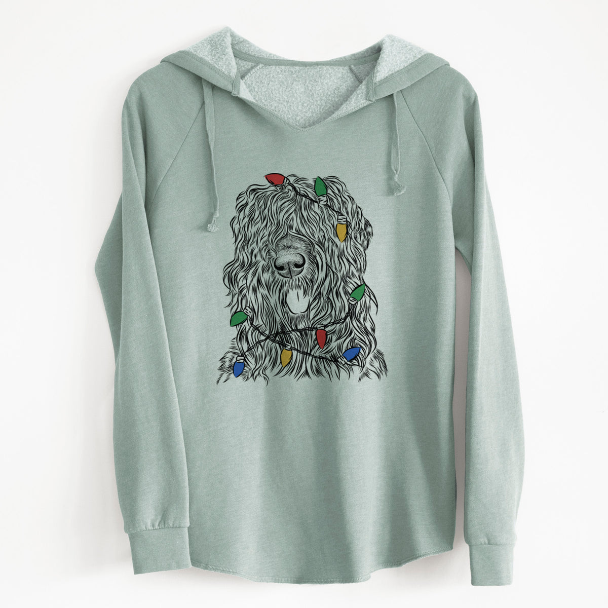 Christmas Lights Darryl the Black Russian Terrier - Cali Wave Hooded Sweatshirt