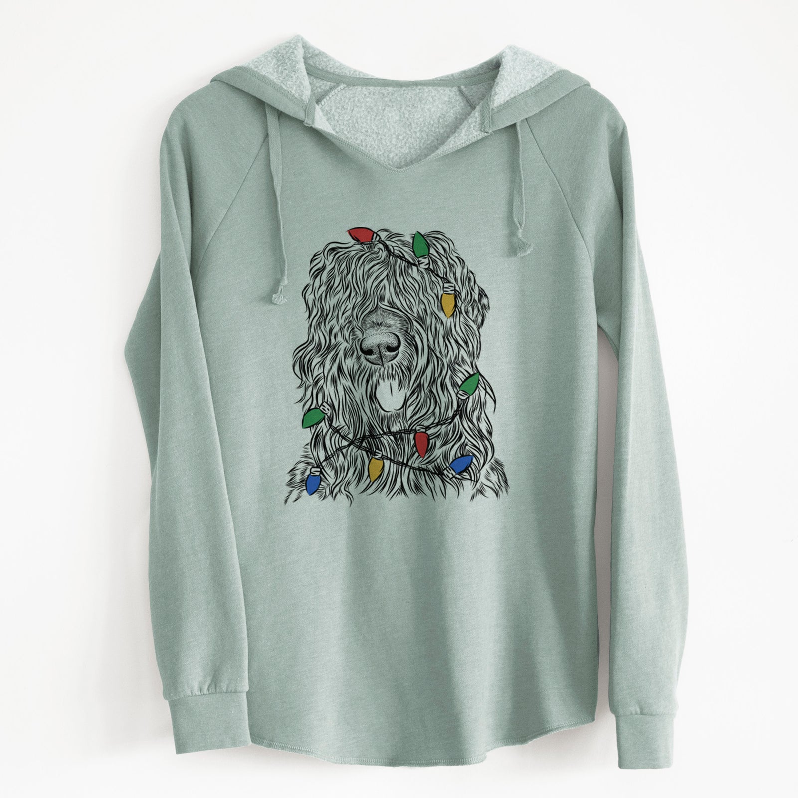 Christmas Lights Darryl the Black Russian Terrier - Cali Wave Hooded Sweatshirt