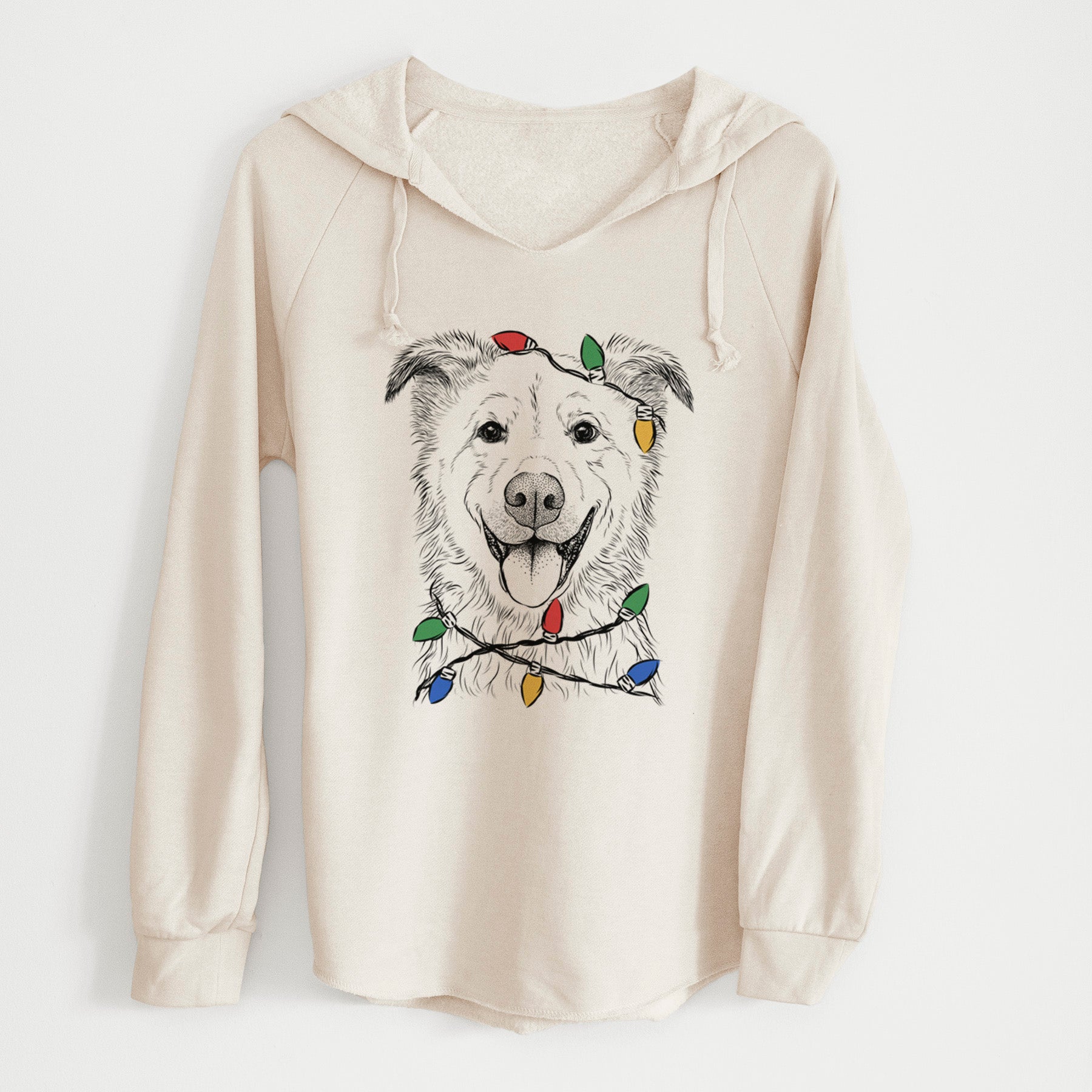 Christmas Lights Dawson the Mixed Breed - Cali Wave Hooded Sweatshirt