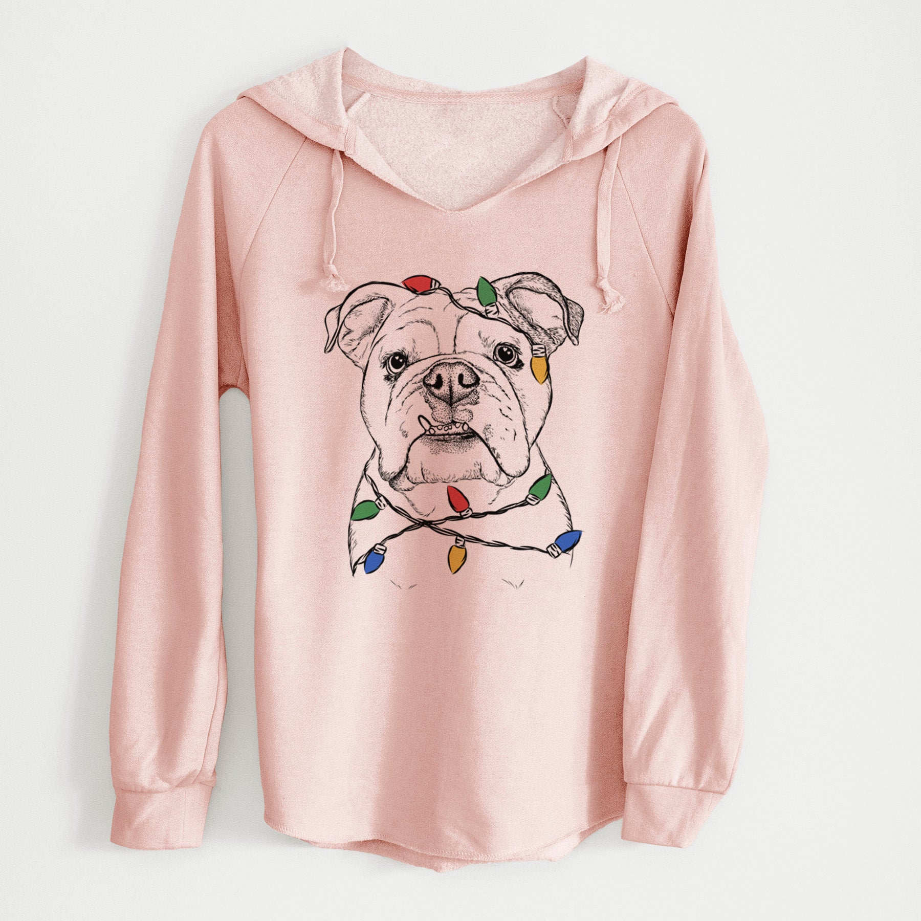 Christmas Lights Dazy the English Bulldog - Cali Wave Hooded Sweatshirt