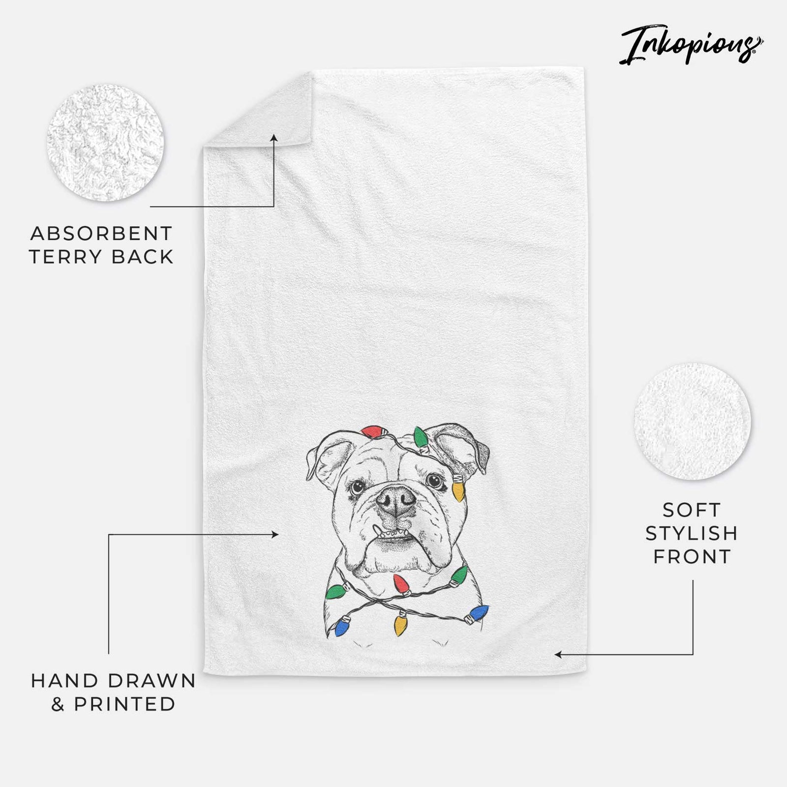 Dazy the English Bulldog Decorative Hand Towel