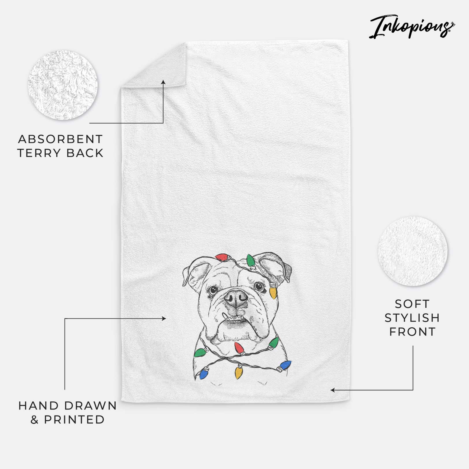 Dazy the English Bulldog Decorative Hand Towel