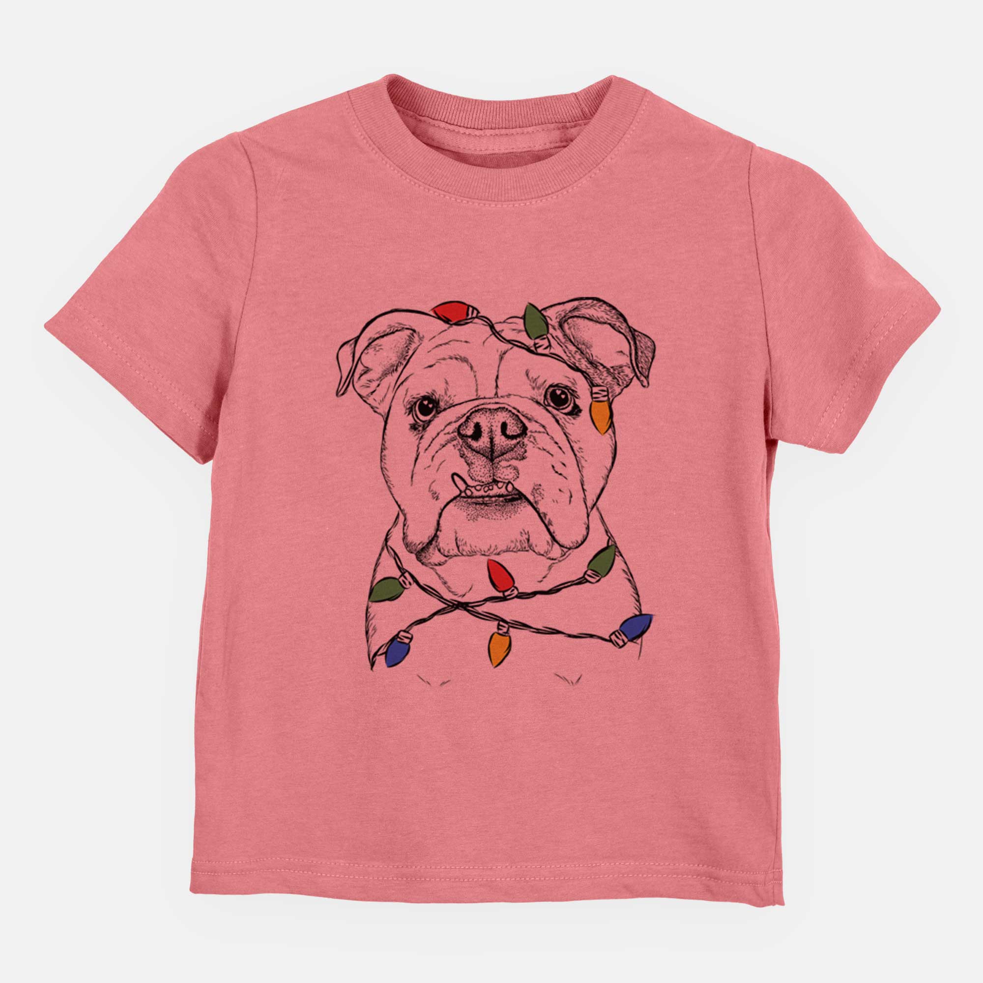 Christmas Lights Dazy the English Bulldog - Kids/Youth/Toddler Shirt