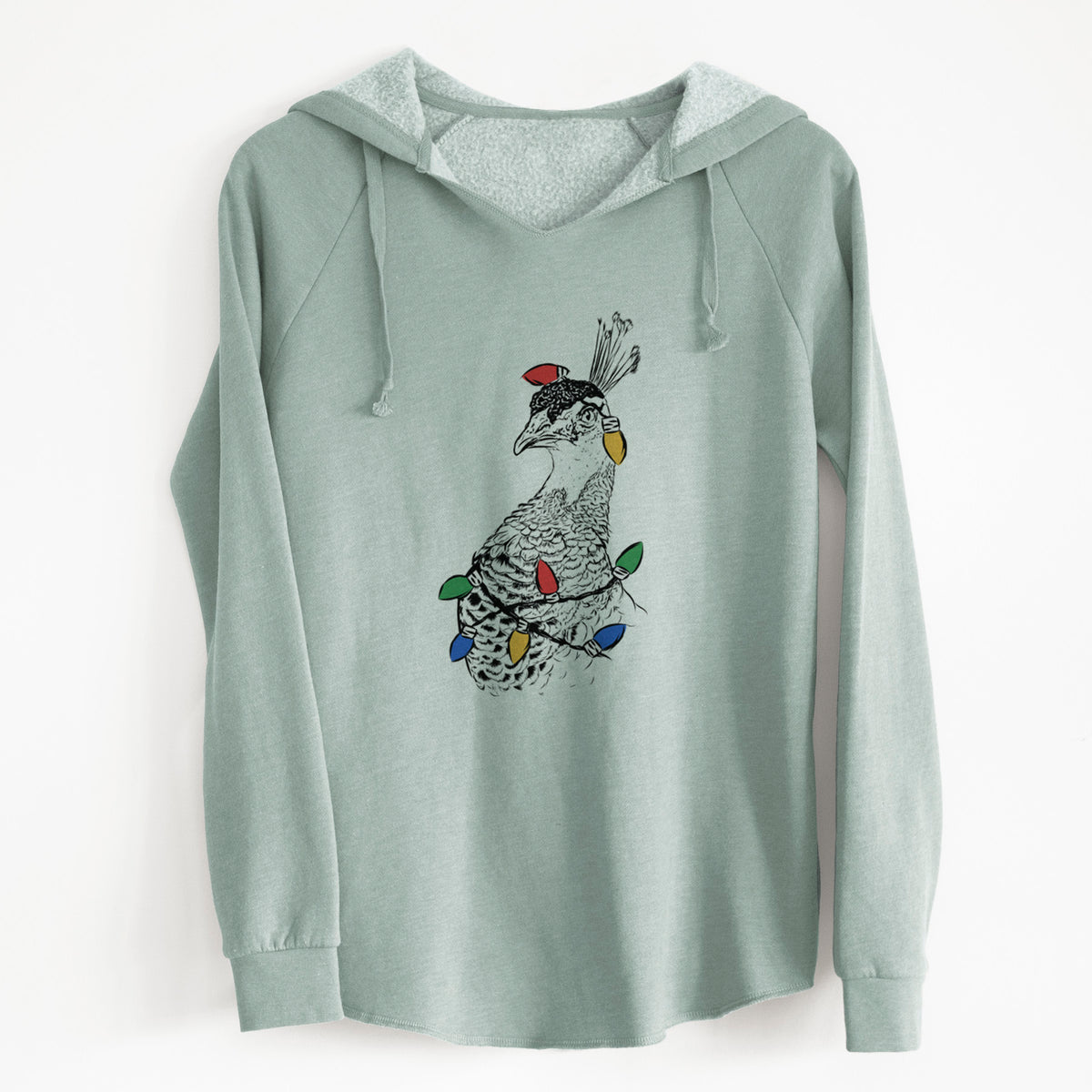 Christmas Lights Dee the Peahen - Cali Wave Hooded Sweatshirt