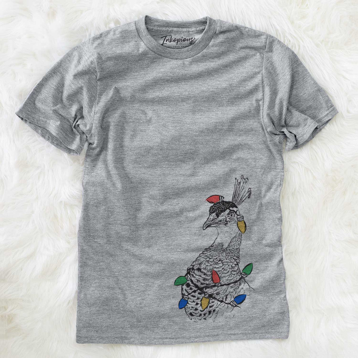 Christmas Lights Dee the Peahen - Unisex Crewneck