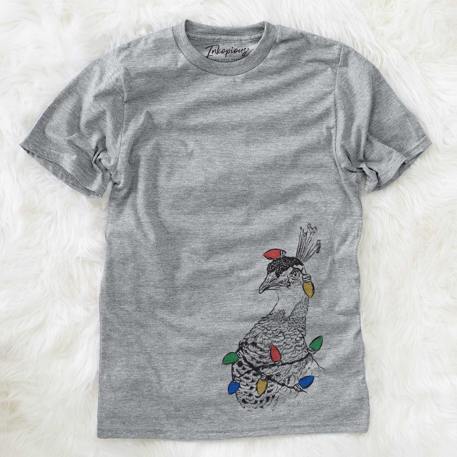 Christmas Lights Dee the Peahen - Unisex Crewneck
