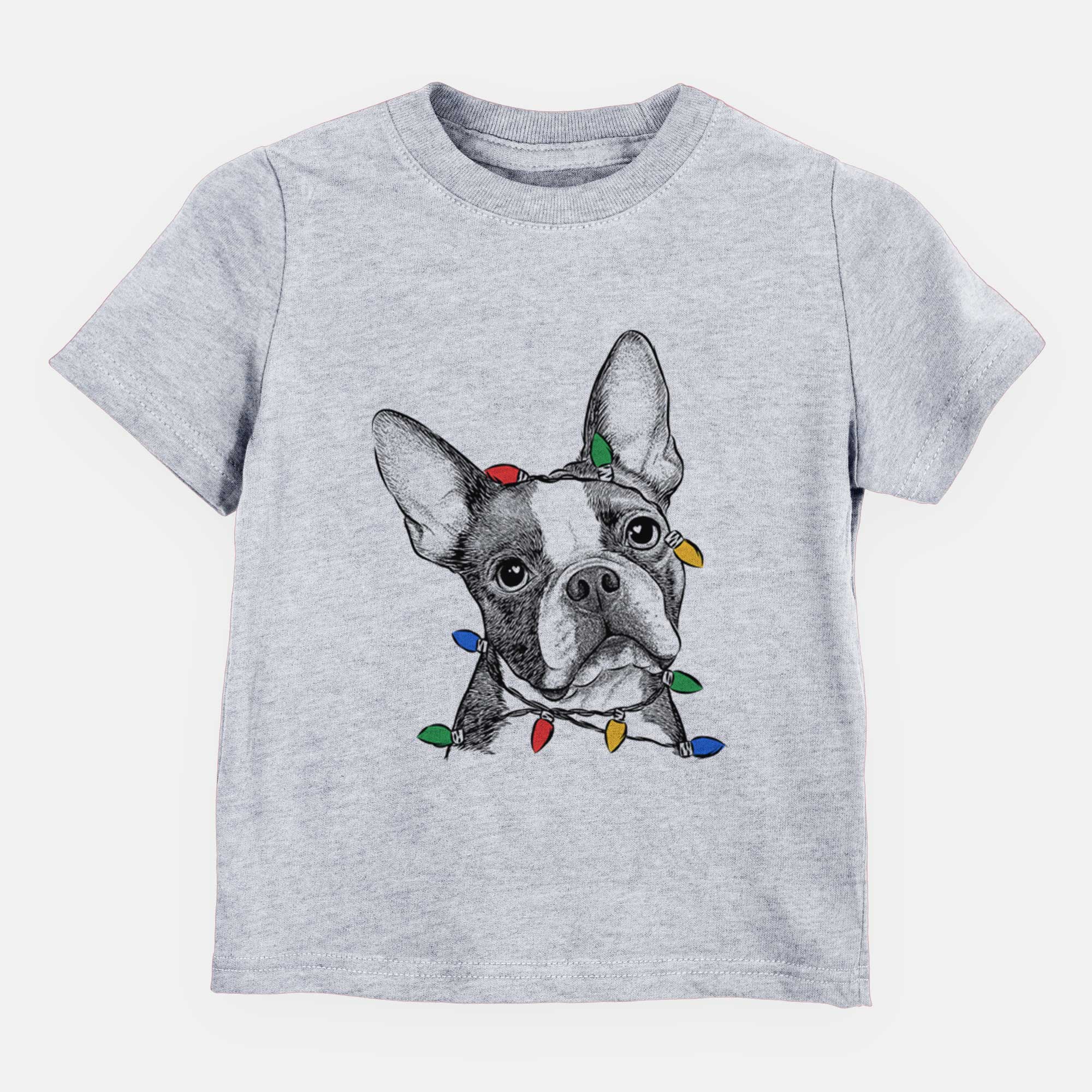 Christmas Lights Dee Dee the Boston Terrier - Kids/Youth/Toddler Shirt